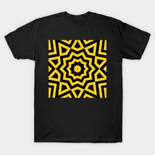 HIGHLY Visible Yellow and Black Line Kaleidoscope pattern (Seamless) 18 T-Shirt